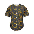 Tyrannosaurus Dino Fossil Pattern Print Men's Baseball Jersey