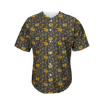 Tyrannosaurus Dino Fossil Pattern Print Men's Baseball Jersey