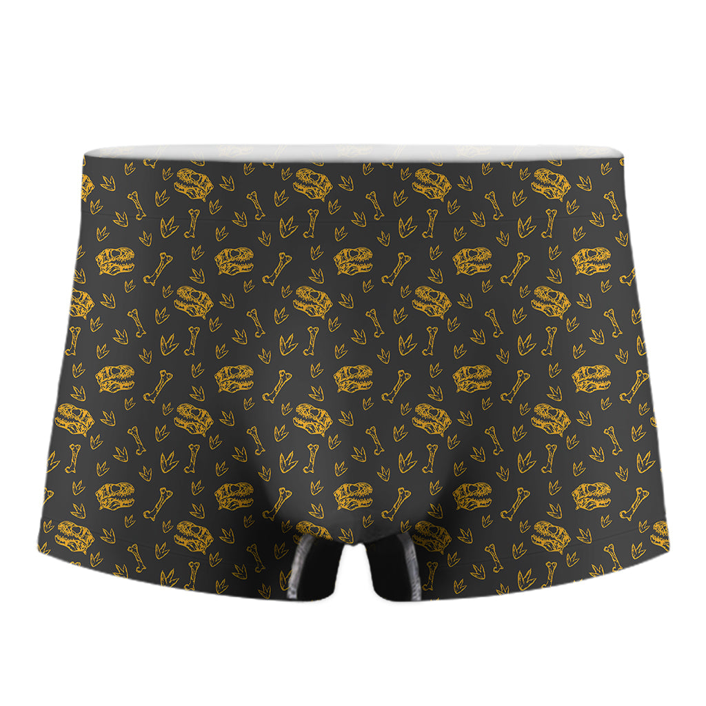 Tyrannosaurus Dino Fossil Pattern Print Men's Boxer Briefs