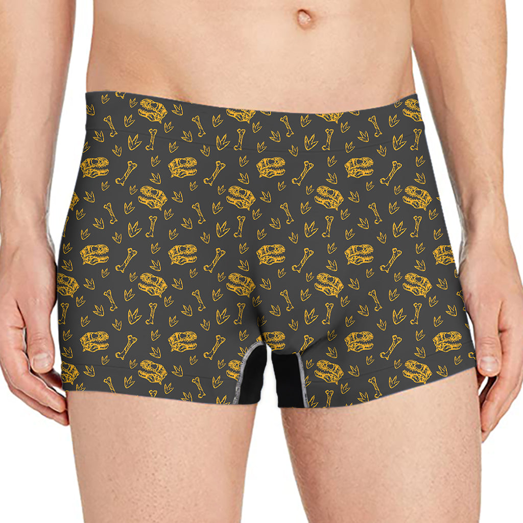 Tyrannosaurus Dino Fossil Pattern Print Men's Boxer Briefs