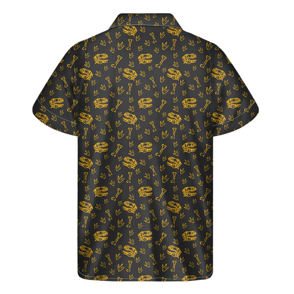 Tyrannosaurus Dino Fossil Pattern Print Men's Short Sleeve Shirt