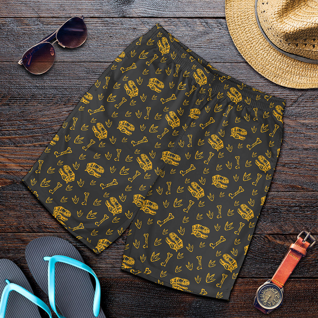 Tyrannosaurus Dino Fossil Pattern Print Men's Shorts
