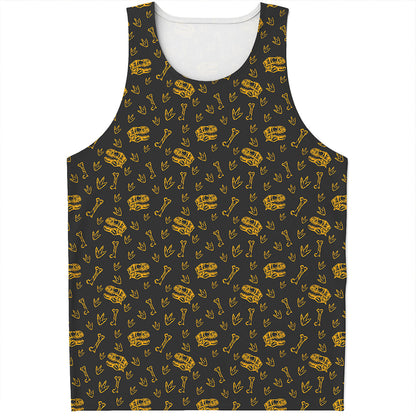 Tyrannosaurus Dino Fossil Pattern Print Men's Tank Top