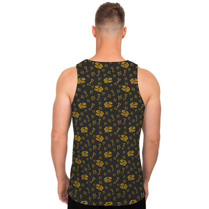Tyrannosaurus Dino Fossil Pattern Print Men's Tank Top