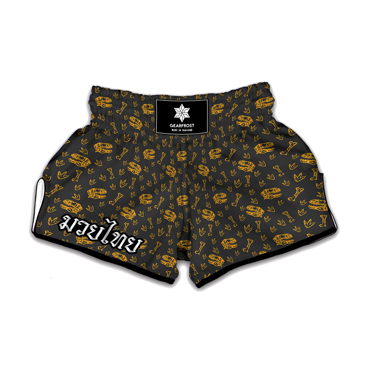 Tyrannosaurus Dino Fossil Pattern Print Muay Thai Boxing Shorts