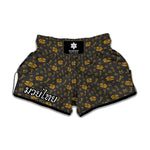 Tyrannosaurus Dino Fossil Pattern Print Muay Thai Boxing Shorts