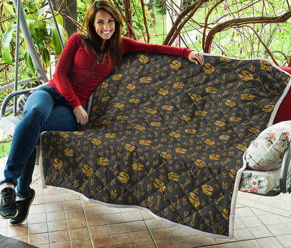 Tyrannosaurus Dino Fossil Pattern Print Quilt