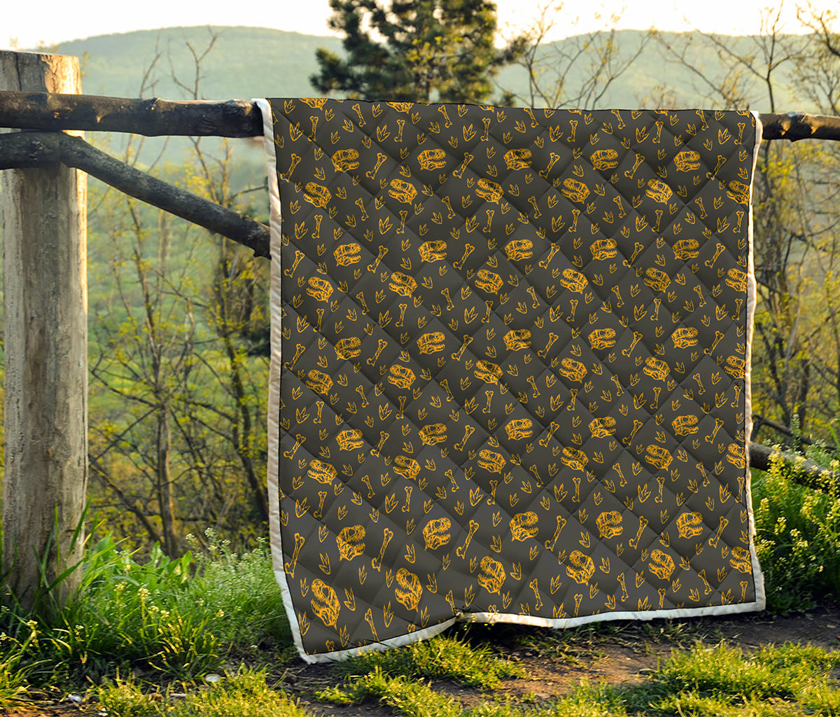 Tyrannosaurus Dino Fossil Pattern Print Quilt