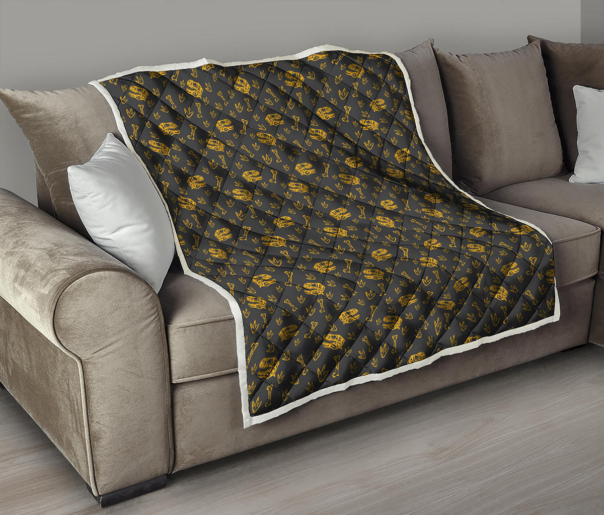 Tyrannosaurus Dino Fossil Pattern Print Quilt