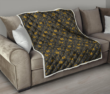 Tyrannosaurus Dino Fossil Pattern Print Quilt
