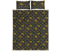 Tyrannosaurus Dino Fossil Pattern Print Quilt Bed Set