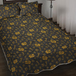 Tyrannosaurus Dino Fossil Pattern Print Quilt Bed Set