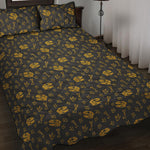 Tyrannosaurus Dino Fossil Pattern Print Quilt Bed Set