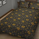 Tyrannosaurus Dino Fossil Pattern Print Quilt Bed Set