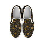 Tyrannosaurus Dino Fossil Pattern Print White Slip On Shoes