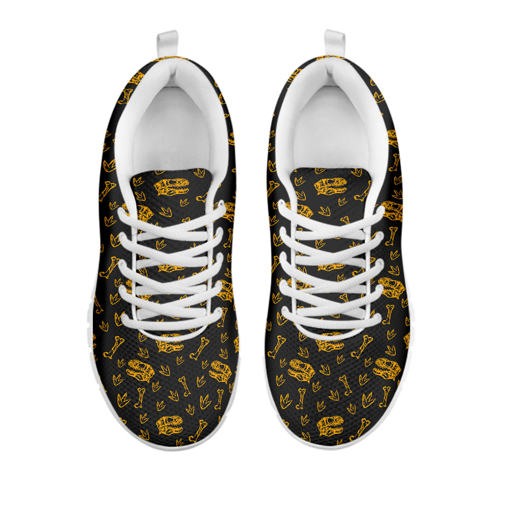 Tyrannosaurus Dino Fossil Pattern Print White Sneakers
