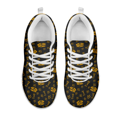 Tyrannosaurus Dino Fossil Pattern Print White Sneakers