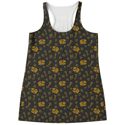 Tyrannosaurus Dino Fossil Pattern Print Women's Racerback Tank Top
