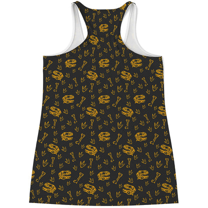 Tyrannosaurus Dino Fossil Pattern Print Women's Racerback Tank Top