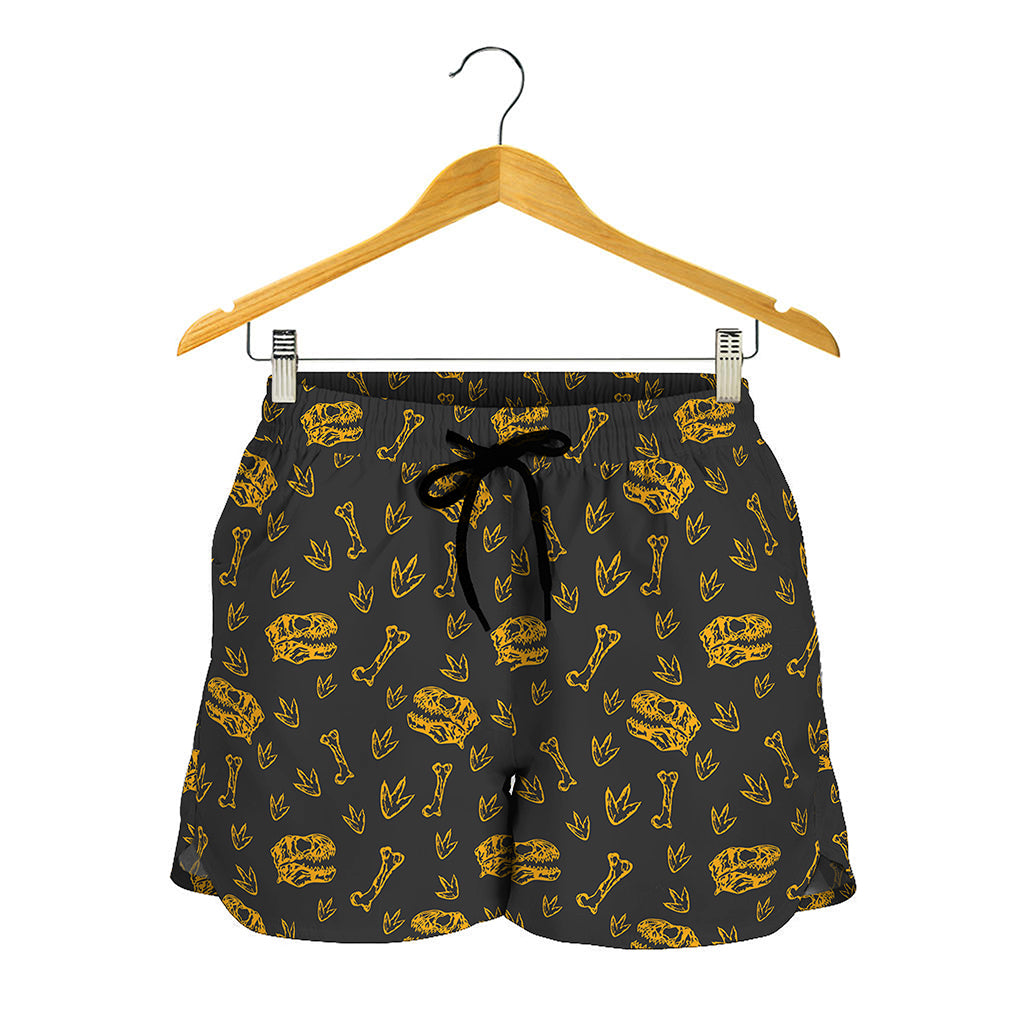 Tyrannosaurus Dino Fossil Pattern Print Women's Shorts