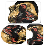 Tyrannosaurus Rex Head Print 3 Piece Bath Mat Set