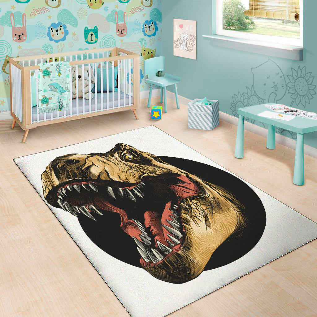 Tyrannosaurus Rex Head Print Area Rug