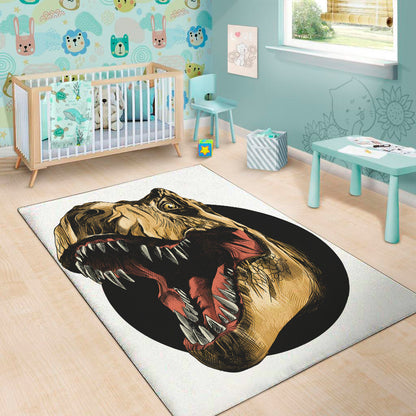 Tyrannosaurus Rex Head Print Area Rug