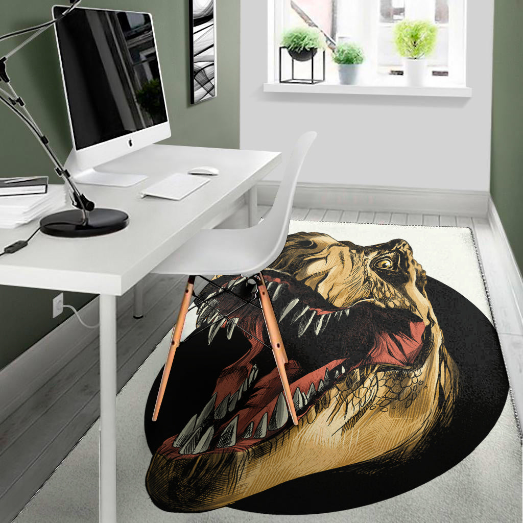 Tyrannosaurus Rex Head Print Area Rug