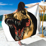 Tyrannosaurus Rex Head Print Beach Sarong Wrap