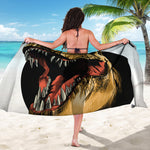 Tyrannosaurus Rex Head Print Beach Sarong Wrap