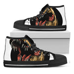 Tyrannosaurus Rex Head Print Black High Top Shoes