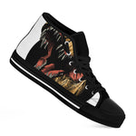 Tyrannosaurus Rex Head Print Black High Top Shoes