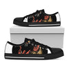 Tyrannosaurus Rex Head Print Black Low Top Shoes 