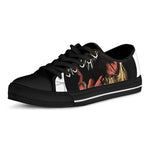 Tyrannosaurus Rex Head Print Black Low Top Shoes 
