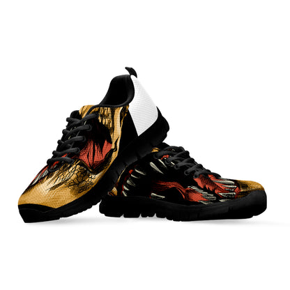 Tyrannosaurus Rex Head Print Black Sneakers
