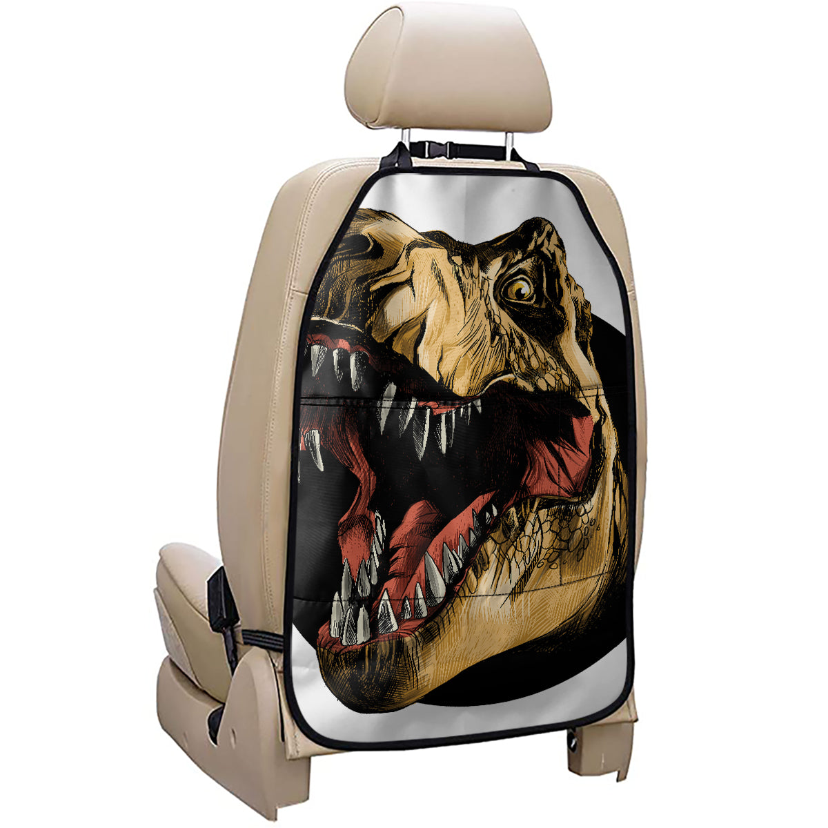 Tyrannosaurus Rex Head Print Car Seat Organizers