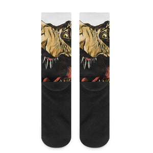 Tyrannosaurus Rex Head Print Crew Socks