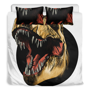 Tyrannosaurus Rex Head Print Duvet Cover Bedding Set