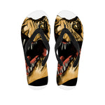Tyrannosaurus Rex Head Print Flip Flops