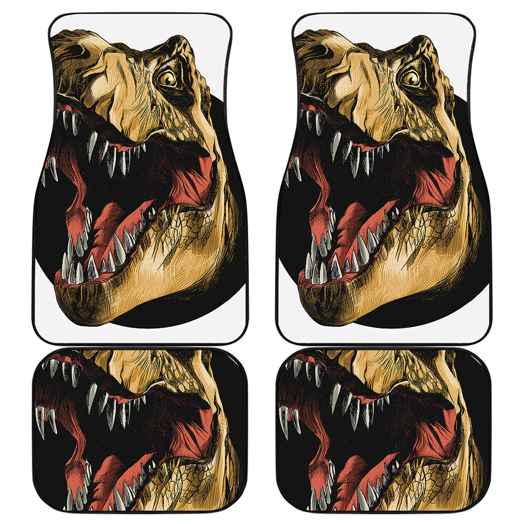 Tyrannosaurus Rex Head Print Front and Back Car Floor Mats