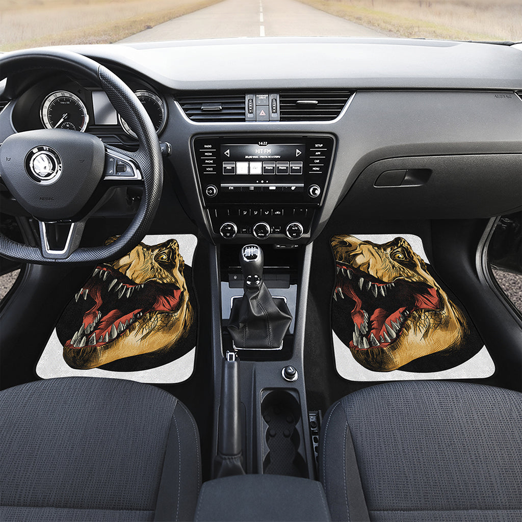Tyrannosaurus Rex Head Print Front and Back Car Floor Mats