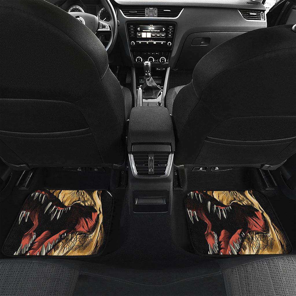Tyrannosaurus Rex Head Print Front and Back Car Floor Mats