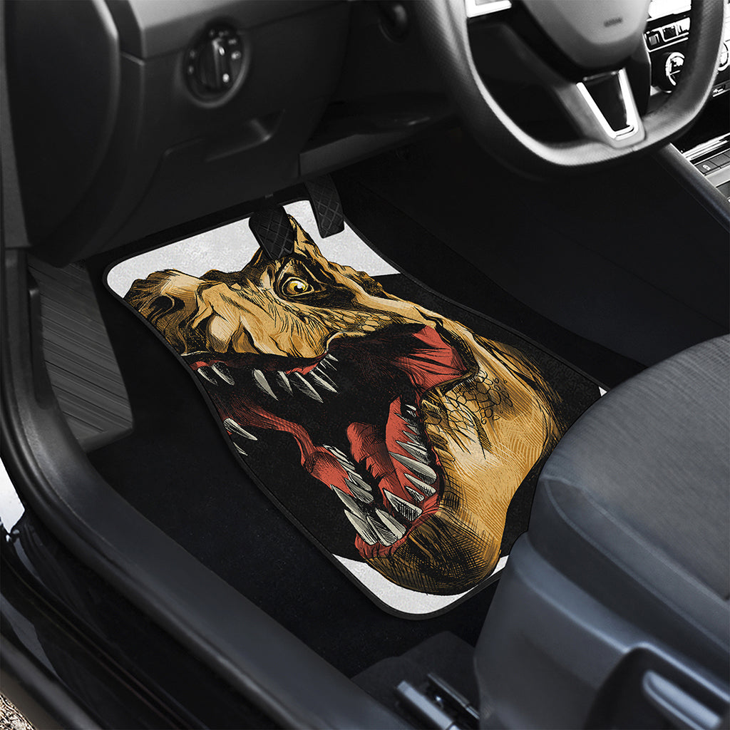 Tyrannosaurus Rex Head Print Front and Back Car Floor Mats