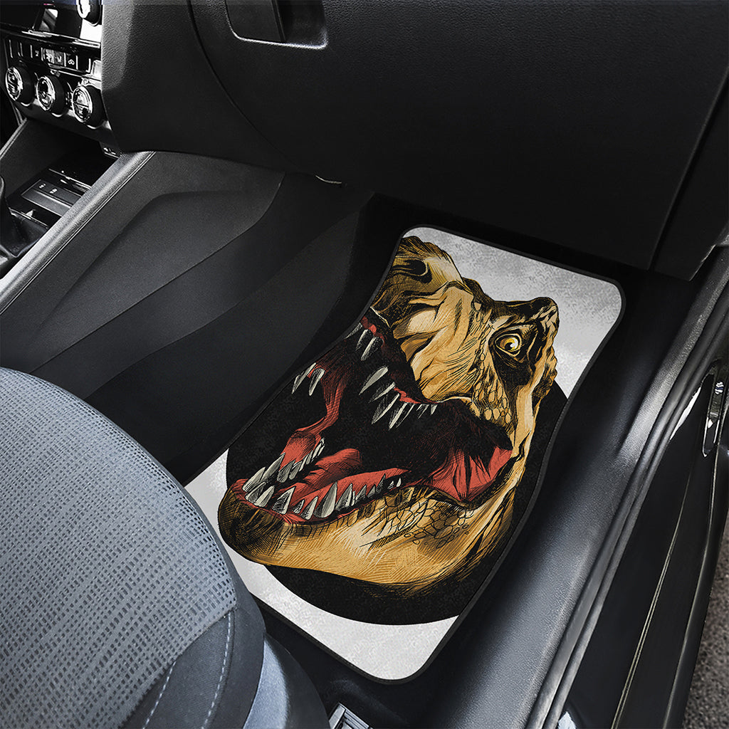 Tyrannosaurus Rex Head Print Front and Back Car Floor Mats