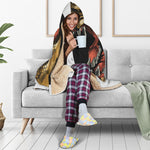 Tyrannosaurus Rex Head Print Hooded Blanket