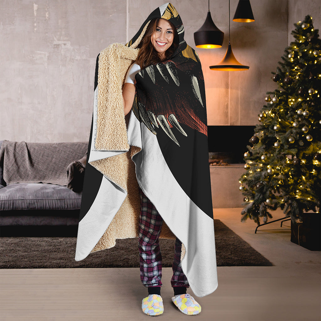 Tyrannosaurus Rex Head Print Hooded Blanket