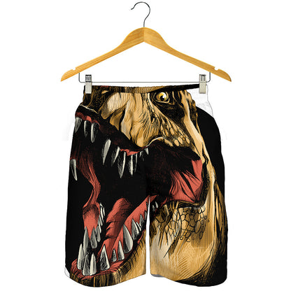 Tyrannosaurus Rex Head Print Men's Shorts