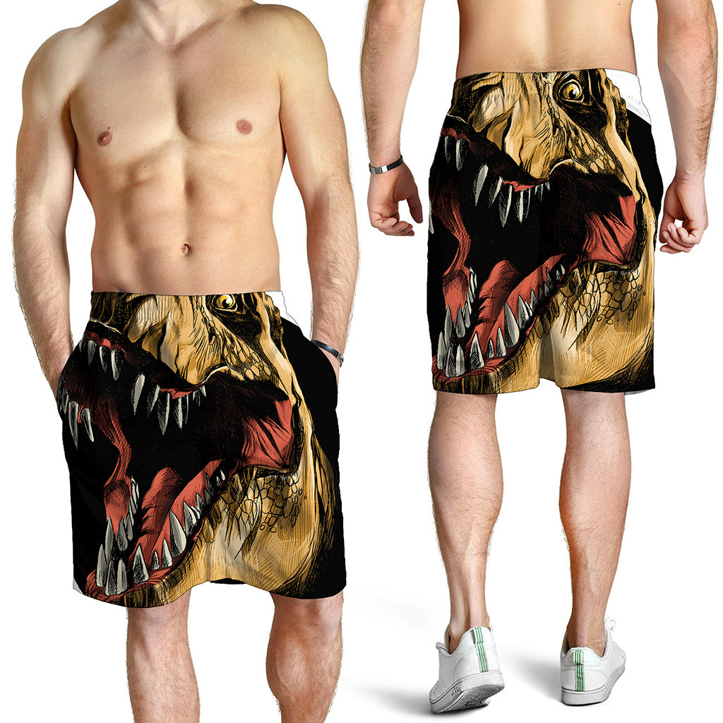 Tyrannosaurus Rex Head Print Men's Shorts
