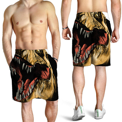 Tyrannosaurus Rex Head Print Men's Shorts