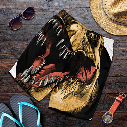 Tyrannosaurus Rex Head Print Men's Shorts